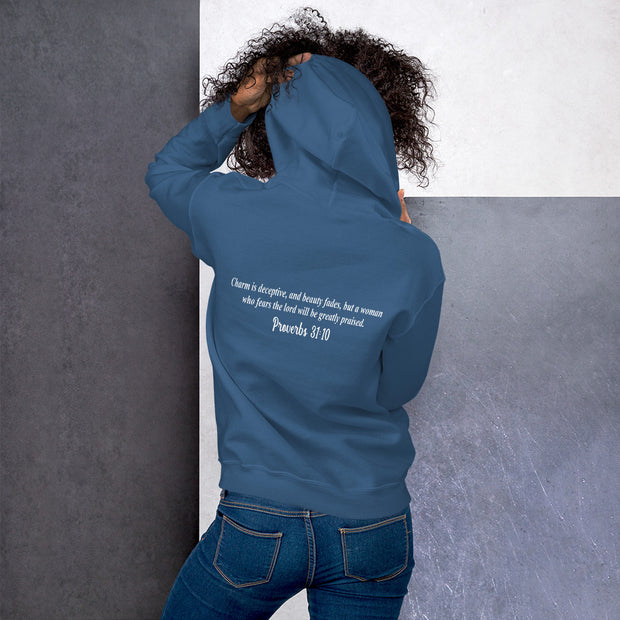 High Value Woman Hoodie (white writing)