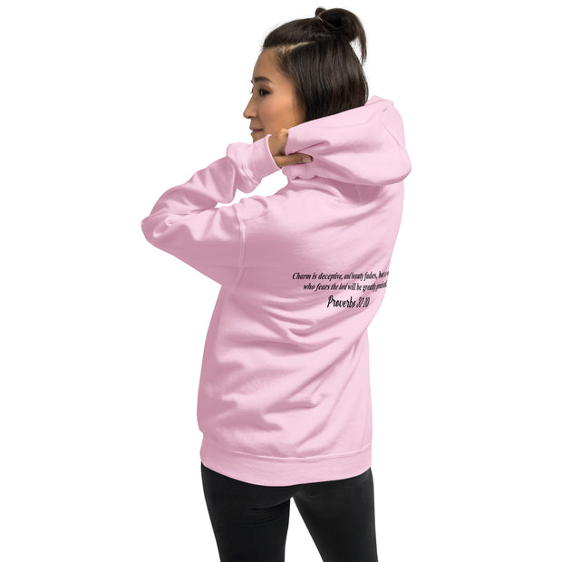 High Value Woman Hoodie (black writing)