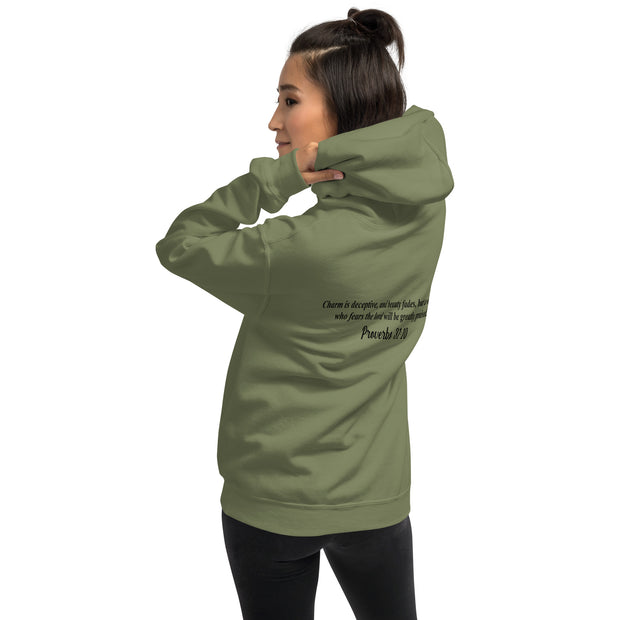 High Value Woman Hoodie (black writing)