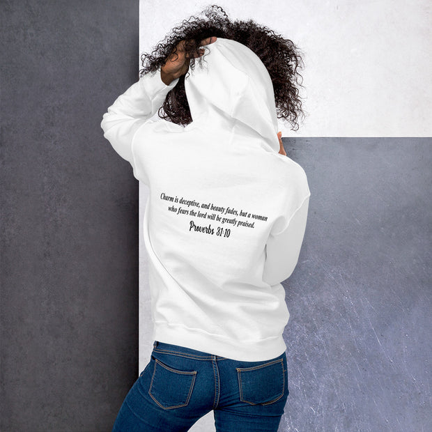 High Value Woman Hoodie (black writing)