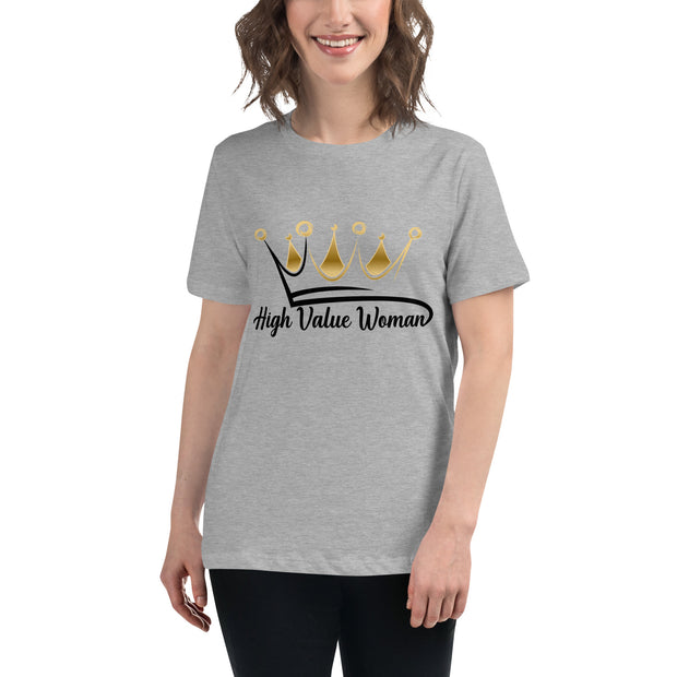 High Value Woman T-Shirt (black writing)