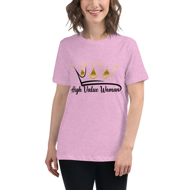 High Value Woman T-Shirt (black writing)