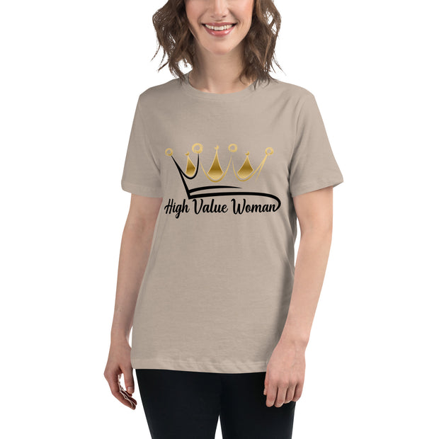 High Value Woman T-Shirt (black writing)