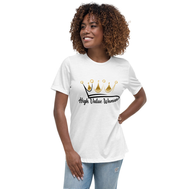 High Value Woman T-Shirt (black writing)