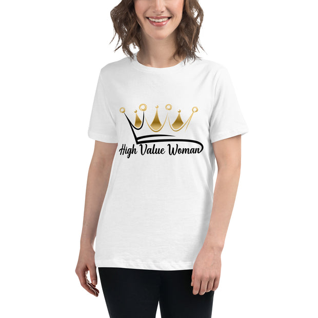 High Value Woman T-Shirt (black writing)