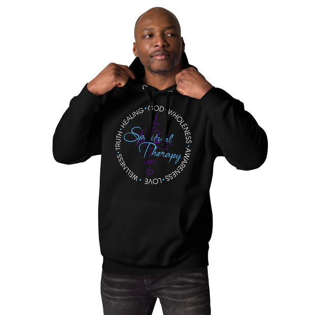 Men Spiritual Therapy Hoodie (white writing)