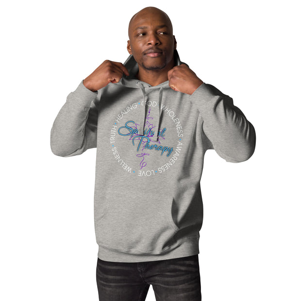 Men Spiritual Therapy Hoodie (white writing)