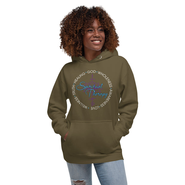 Women Spiritual Therapy Hoodie (white writing)