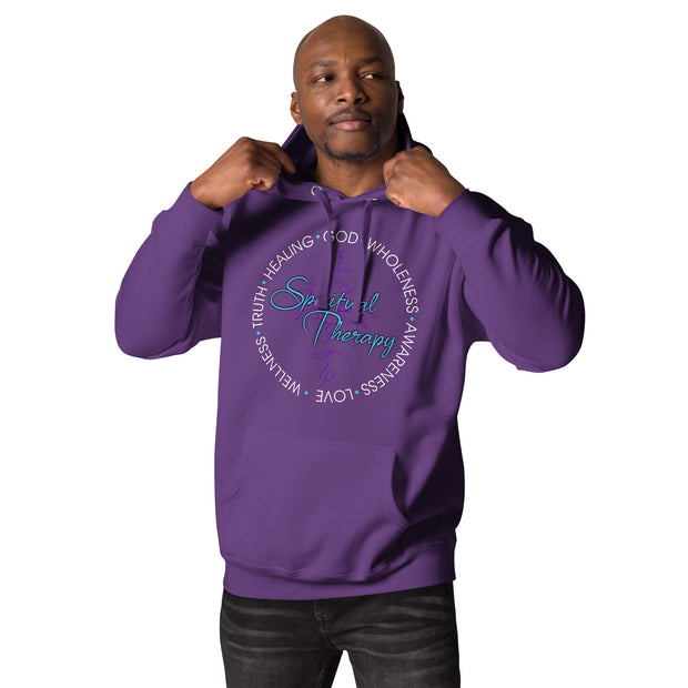 Men Spiritual Therapy Hoodie (white writing)