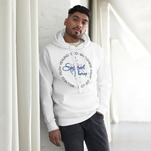 Men Spiritual Therapy Hoodie (black writing)